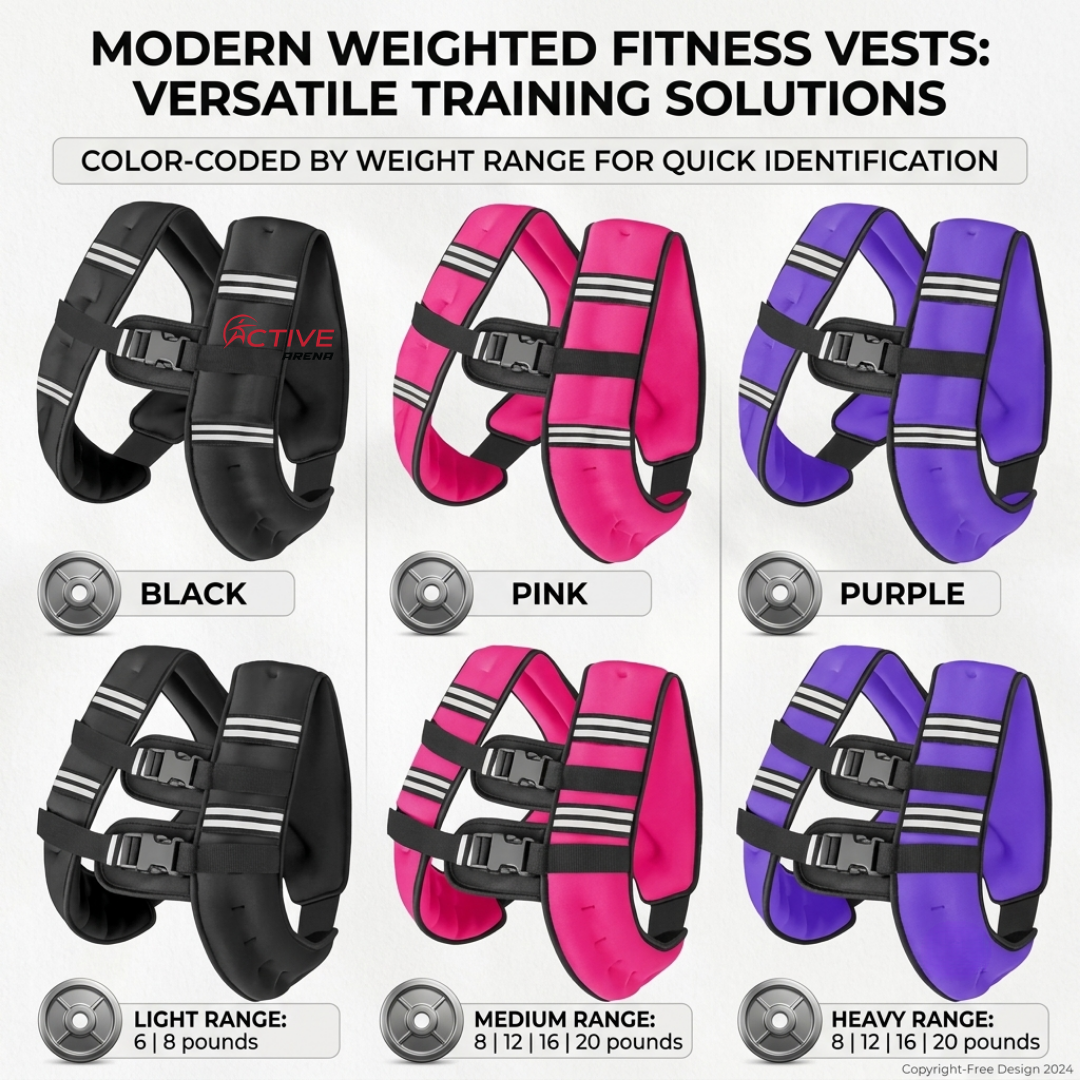 Active Arena Adjustable Weighted Vest for Men & Women – Strength Training, Running & Workout Resistance Vest