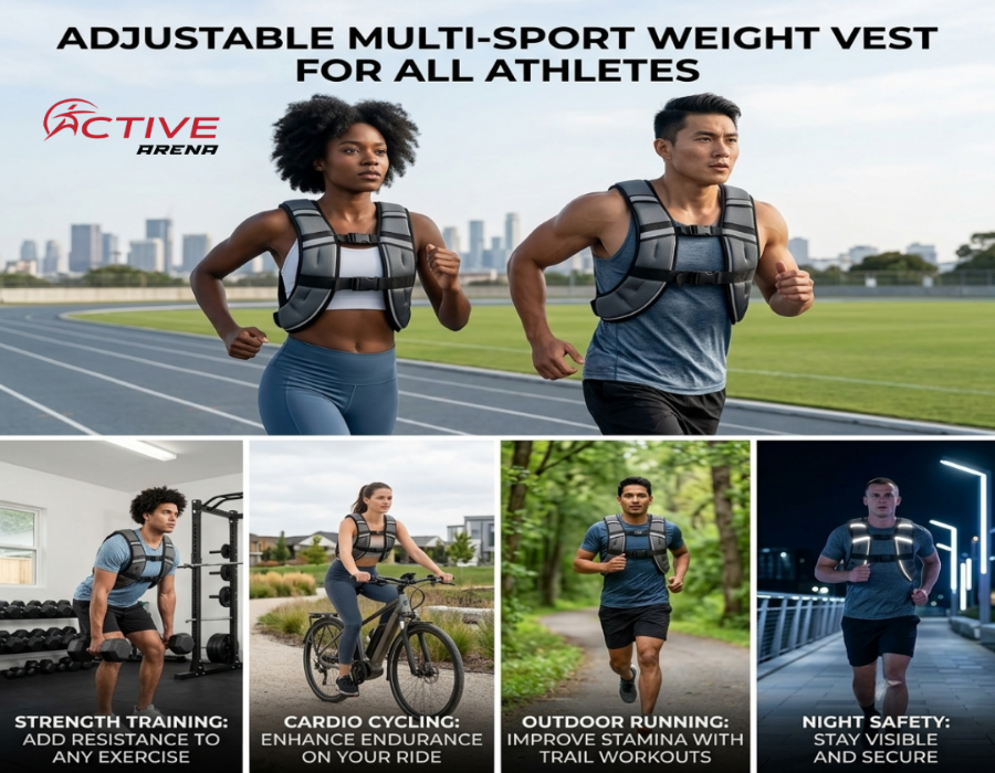 Active Arena Adjustable Weighted Vest for Men & Women – Strength Training, Running & Workout Resistance Vest
